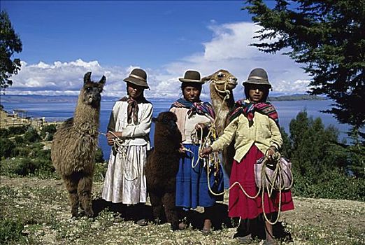 印第安人,提提卡卡湖,玻利维亚
