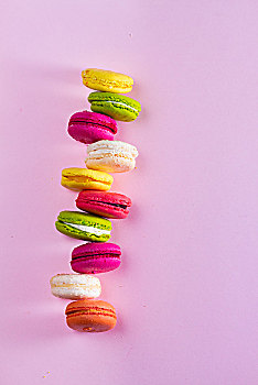 蛋白杏仁饼干,饼干,粉色,粉色背景