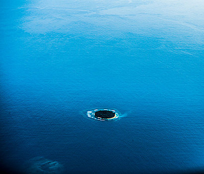 大海,小岛,俯视,海面