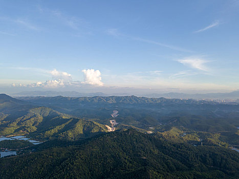 惠州境内山地丘陵航拍风光