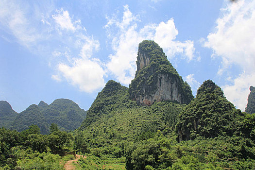 中国广西桂林阳朔漓江桂林山水景观