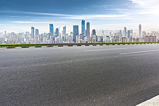 城市道路和重庆建筑景观天际线