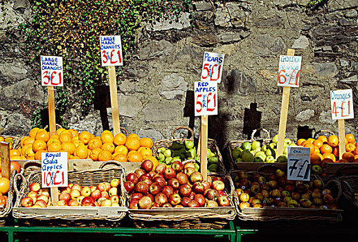 狐狸,美食,食物,爱尔兰,户外,水果,市场货摊