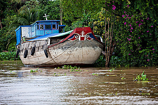 河船,湄公河,三角洲,越南,印度支那,东南亚,东方,亚洲