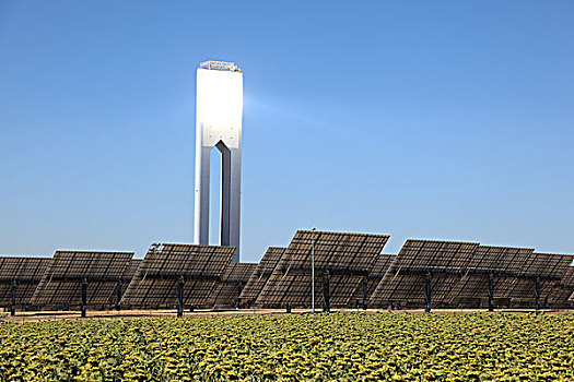 太阳能,塔,靠近,塞维利亚,安达卢西亚,西班牙