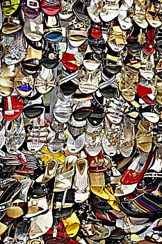 女人,鞋,出售,市场,色调,越南