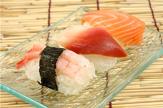 虾,海浪,蛤蜊,三文鱼,寿司
