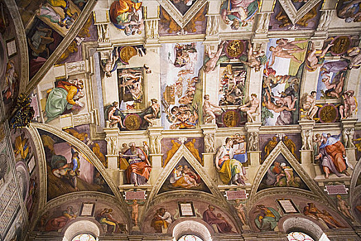小教堂,天花板,壁画,米开朗基罗,梵蒂冈博物馆,欧洲,欧盟