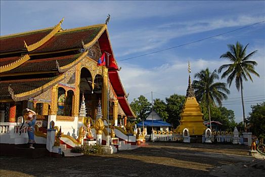 彩色,入口,佛教寺庙,寺院,省,老挝,东南亚