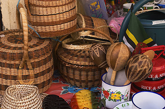 多米尼加,罗索,纪念品,市场,篮子