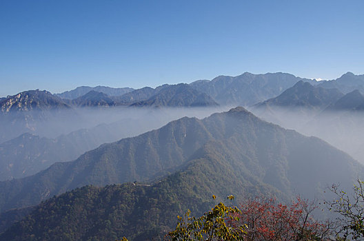 陕西西安秦岭南五台景区风光