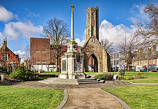 塔,花园,战争纪念碑,诺福克,英格兰