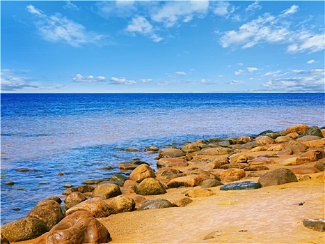 海洋,岩石,海滩