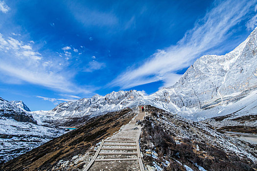 雪山,户外,阳光,天空,超广角