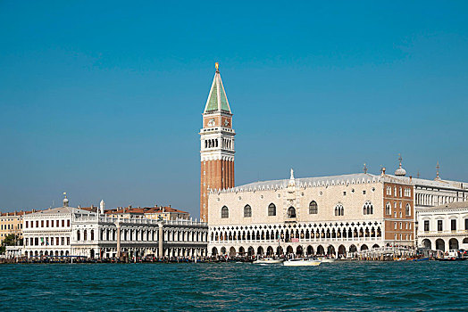 风景,广场,圣马可广场,宫殿,公爵宫,钟楼,威尼斯,威尼托,意大利,欧洲