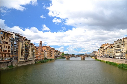 美景,风景,桥,上方,阿尔诺河,佛罗伦萨,意大利