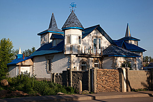 传统,俄罗斯,房子,住宅,附近,阿斯塔纳,哈萨克斯坦