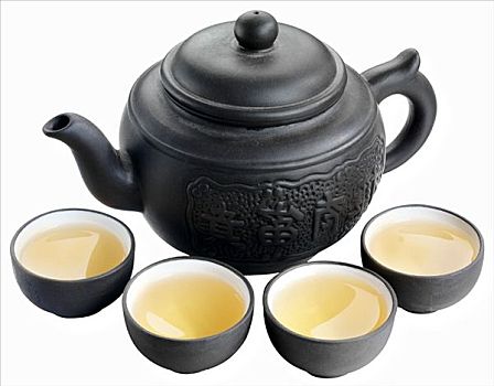 中国茶,茶壶,四个,茶碗