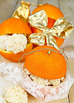 橘子,蛋白杏仁饼干