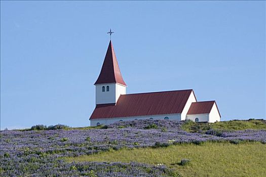 仰视,教堂,冰岛