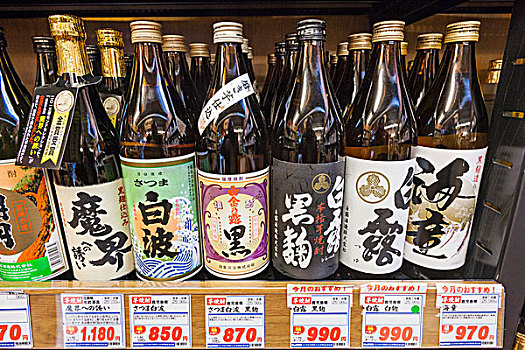 日本,本州,东京,酒品商店,日本米酒,瓶子