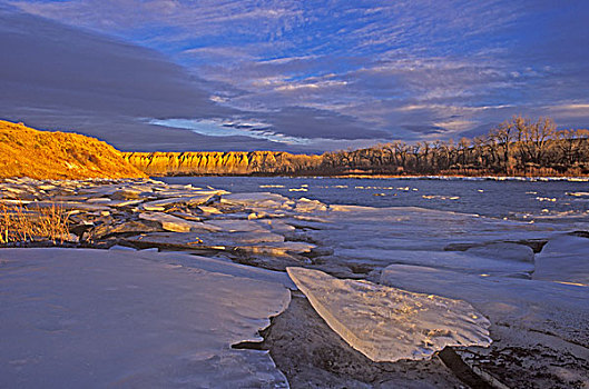 冰,密苏里,河,靠近,堡垒,蒙大拿