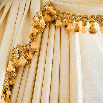 黄金,绸缎,装饰,背景,帘,特写