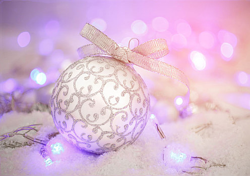 圣诞节,银球,雪
