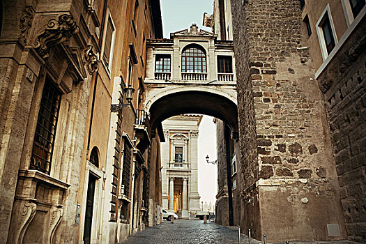 街道,风景,拱道,靠近,市政厅,罗马,意大利