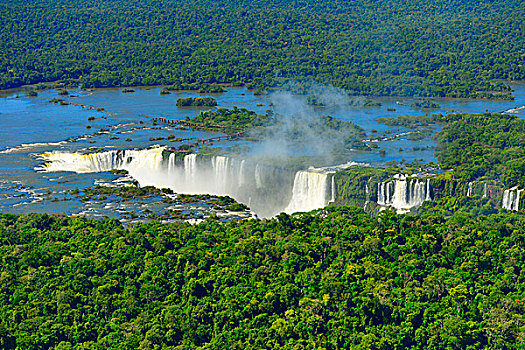 航拍,伊瓜苏瀑布,巴西,南美