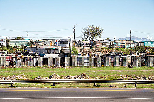 风景,贫民窟,路边,南非
