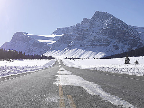 局部,冰,遮盖,冰原大道,一个,漂亮,驾驶,路线,路易斯湖,加拿大,艾伯塔省,班芙国家公园