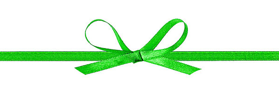绿色,蝴蝶结,横图,丝带,隔绝,白色背景