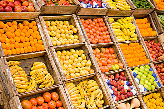 水果摊,老城,蒙得维的亚,乌拉圭