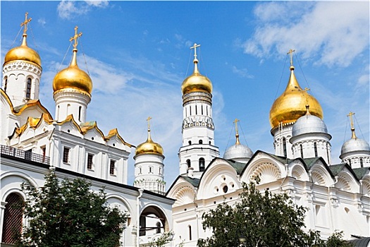 金色,圆顶,莫斯科,克里姆林宫,大教堂