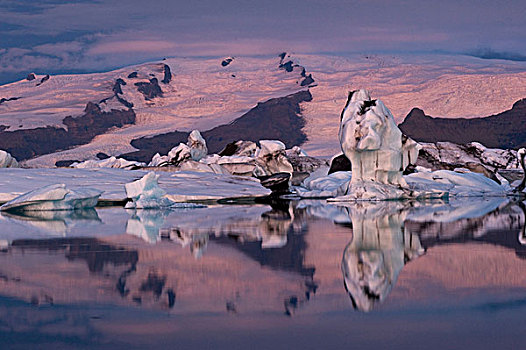 冰河,泻湖,冰岛南部,冰岛,欧洲