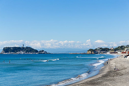 海滩,镰仓,城市