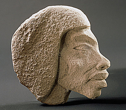 浮雕,侧面,努比亚,脸,古埃及