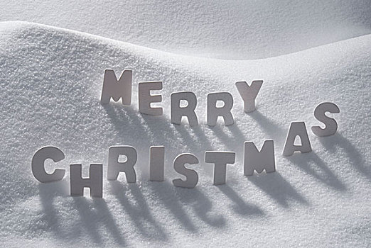 白色,文字,圣诞快乐,雪