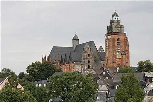 风景,老城,大教堂,黑森州,德国