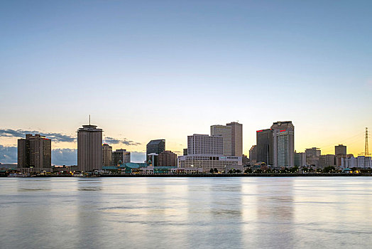 风景,市区,新奥尔良,天际线,密西西比河,路易斯安那,美国,北美