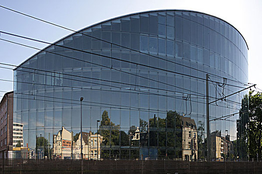 现代,玻璃,户外,经济,建筑,中心,杜伊斯堡,德国