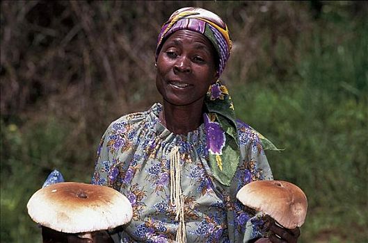 女人,蘑菇,买,马拉维,非洲