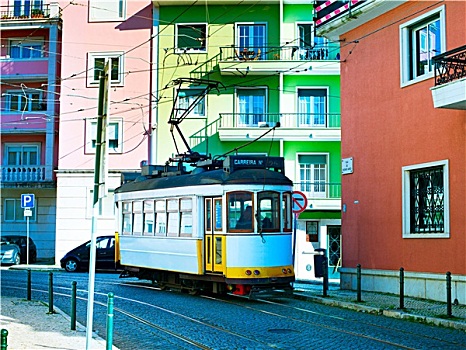 里斯本,彩色,街道,葡萄牙