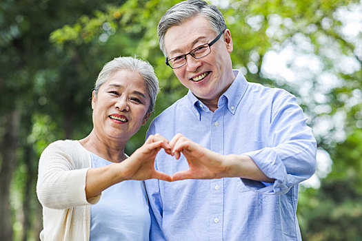 幸福的老年夫妇肖像