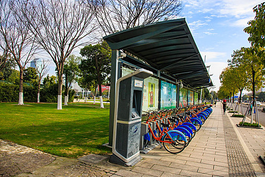 自行车,公用自行车,道路,交通,设施,车棚,停车,公用设施,共享单车