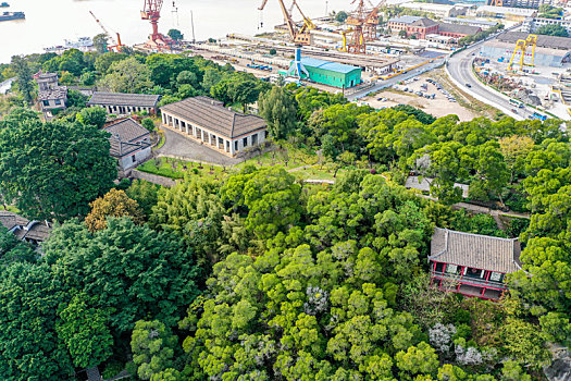 航拍福州马尾船政文化旅游景区马限山公园中国船政文化博物馆