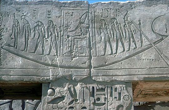 浮雕,太阳,船,祭庙,路克索神庙,埃及,12世纪,世纪,艺术家,未知