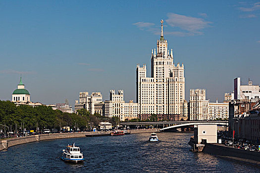 俄罗斯,莫斯科,公寓楼,姐妹,建筑