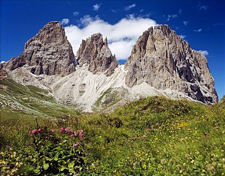 南方,左边,山,右边,白云岩,南蒂罗尔,意大利,欧洲